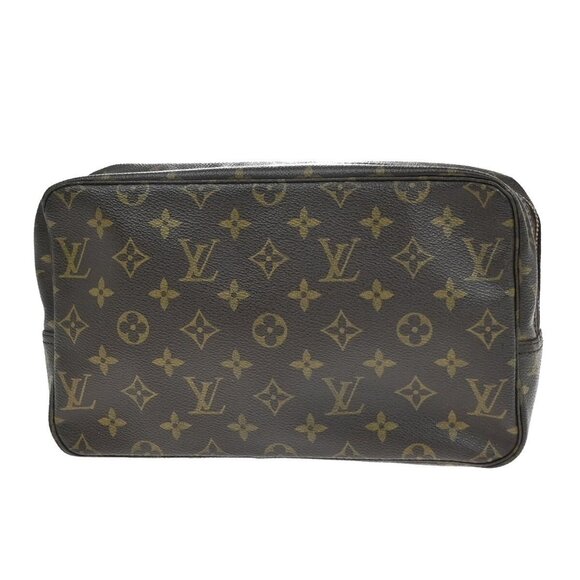 LOUIS VUITTON Trousse Toilette 28 Clutch Hand Bag Monogram Brown - Picture 1 of 5